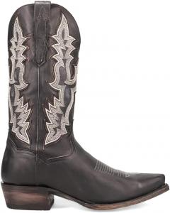 Мужские ботинки Dan Post Diesel с вышивкой, зауженные носки, без шнуровки, повседневные, средней высоты голенища - черные