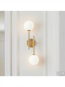 Home24 Настенный светильник RIGI на батарейках, бело-золотой цвет