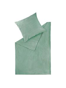 Постельное белье SWK SoftStripe разных размеров в цвете шалфей Schöner Wohnen Kollektion, 135x200 см (80x80 см)