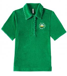 Платье из хлопкового велюра Everley Zimmermann Kids, Emerald