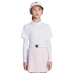 Футболка-поло для гольфа, весна-лето 2025, для подростков Descente, белый