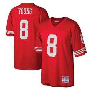 Мужская футболка Mitchell & Ness Steve Young Scarlet San Francisco 49ers Legacy Replica, красный