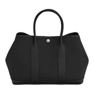 HERMES Сумка садовая холщовая с кожаными вставками унисекс черная