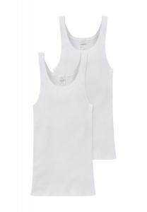 Мужская футболка из двух комплектов в рубчик с двойной окантовкой SCHIESSER