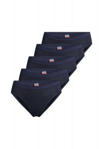 Трусы миди, набор из 5 шт в тонкую рубчик -con-ta-, морской