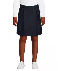Школьная форма для девочек Big Girls: плиссированная юбка-шорты сплошного цвета до колена Lands' End, синий