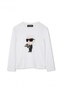 Детская хлопковая кофта с длинным рукавом Karl Lagerfeld, белый