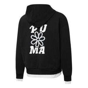 Свитер layered printing fake two hoodie black Puma, черный