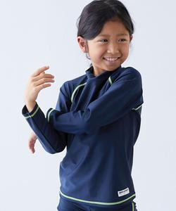 Футболка с длинными рукавами для защиты от УФ-излучения, рашгард для школьных купальников (весна/лето 2018) Devirock, цвет 003-Navy-L Green