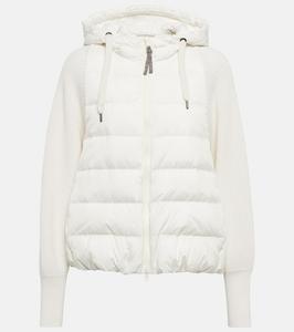 Трикотажный жакет из смеси шерсти и кашемира Brunello Cucinelli, белый