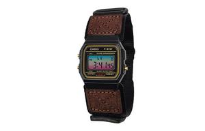 CASIO Мужские часы Retrofit Series с кварцевым механизмом и нейлоновым ремешком, черный циферблат