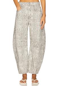 Принтованный брюки-бочонок Goodluck Free People, snake combo