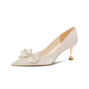 PARK DANCE Тонкие каблуки женские на высоком каблуке Шампань 6 см, цвет Champagne 6cm