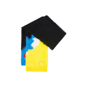 LOEWE Вязаный шарф мужской, Black