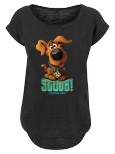 Длинная футболка. Длинная футболка с надписью Scooby Doo Puppy Scooby черного цвета. F4NT4STIC