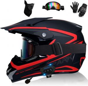 Шлем CYYFULE-888 для мотокросса, черный / красный