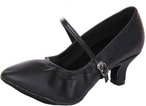 Сандалии на каблуке для женщин, обувь для современных танцев, однотонные туфли с кожаной подошвой, легкие туфли для бальных танцев (цвет: белый, размер: 4 UK) Generic