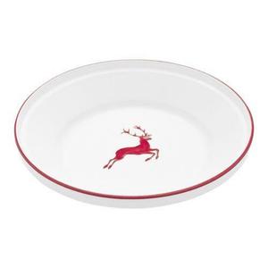 Рубиновая чаша-кольцо в виде красного оленя без ручки d: 32 см / высота: 7,4 см Gmundner Keramik, бело-красный