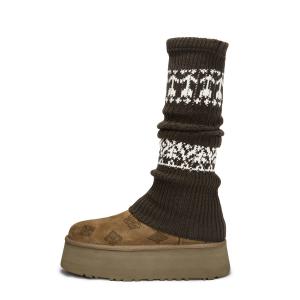 UGG 811 Manufacturing, Faded Base Pattern Ankle Boots Women's Chestnut Brown