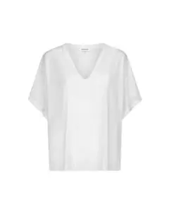 Белая футболка с V-образным вырезом и логотипом d. Dondup, белый