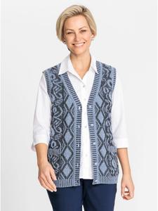 WITT WEIDEN Вязаный жилет с узором нежно-голубого и черного цветов