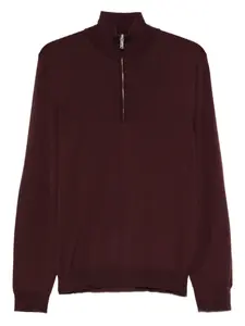 Поло с молнией наполовину Zanone, красный