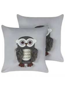 Декоративная подушка Beliani 2er Set Deko OPHRYS, цвет grau/weiß/braun