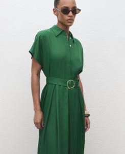 Женское платье-рубашка из лиоцелла MANGO, Green