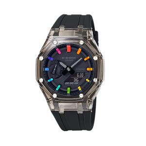 Часы Casio G-Shock Analog-Digital 2100 Series, арт. GA-2100-1A1, черный/черный прозрачный/черно-радужный