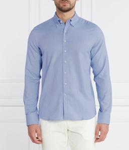 Рубашка короткая Oscar Jacobson Slim Fit флисовая, голубой