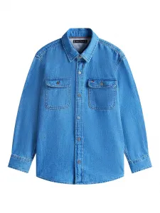 Джинсовая рубашка с двумя карманами Tommy Hilfiger Junior, синий