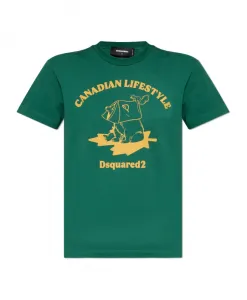 Футболка с принтом Dsquared2, зеленый