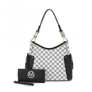 Сумка на плечо MKF Collection Penelope с круглым принтом и бумажник в тон ведьмы от Mia K — 2 предмета, черный