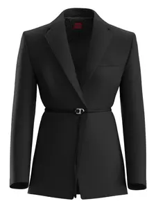 Блейзер строгого кроя с поясом Hugo, черный