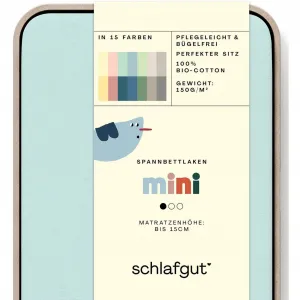 Простыня Schlafgut «Casual Mini», для детей, СДЕЛАНО В ЗЕЛЕНОМ цвете от OEKO-TEX, цвет Petrol Light