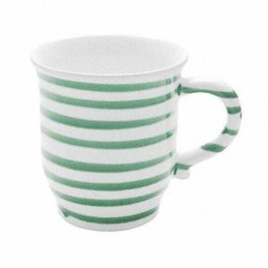 Чашка для шоколада Green Flamed/чашка для шоколада 0,3 л/высота: 9,9 см Gmundner Keramik, белый/зеленый