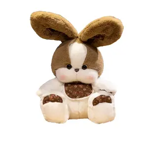 Мягкий и милый кролик, сопровождающий и успокаивающий плюшевый кролик Tranquility and elegance, коричневый