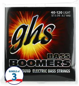 Струны для электрогитары GHS 5L-DYB Bass Boomers Roundwound для бас-гитары - .040-.120, легкий длинный корпус, 5 струн (упаковка 3 шт.)