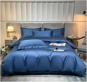 RomildaYuan Комплект постельного белья хлопковый ультрамягкий дышащий прочный Dark Blue