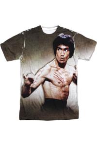Футболка с коротким рукавом и принтом Брюса Ли, 100% полиэстер, для взрослых Gildan, белый