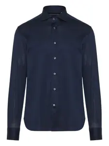 Рубашка с длинными рукавами и застежкой на пуговицы Corneliani, синий