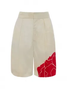 Тейлорские шорты с цветочным принтом VICTORIA BECKHAM, бежевый