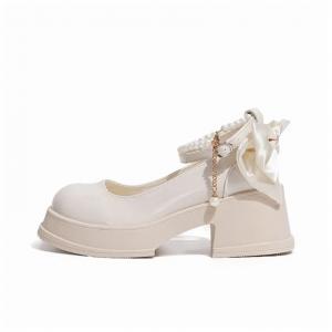 Массивные туфли на высокой шпильке Women's Medd, Ecru