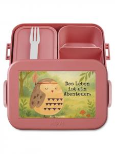 Mr. & Mrs. Panda Декоративное оформление бентобокса в виде совиных перьев с надписью, пастельно-красного цвета