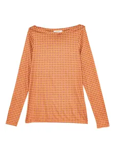 Топ с узором и вырезом-лодочкой MALIPARMI, оранжевый