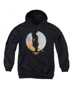 Толстовка с капюшоном для мальчиков с изображением юности и мудрости Wonder Woman, черный