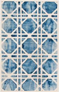 Ковер SAFAVIEH, 153 x 244 см, Dip Dye Collection Ivory/Blue DDY721M ручной работы геометрический акварельный премиум шерсть для гостиной столовой спальни