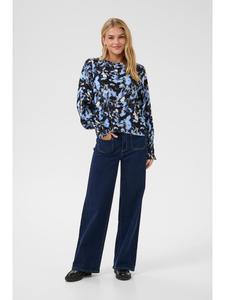 Блузка Kaffe, цвет black/blue graphic strokes