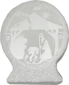 Рождественский вертеп на батарейках 9,25 дюйма, настольное украшение Northlight, silver-tone