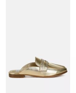 Мюли Adam Lane Stud Detail Metallic Leather Rag & Co